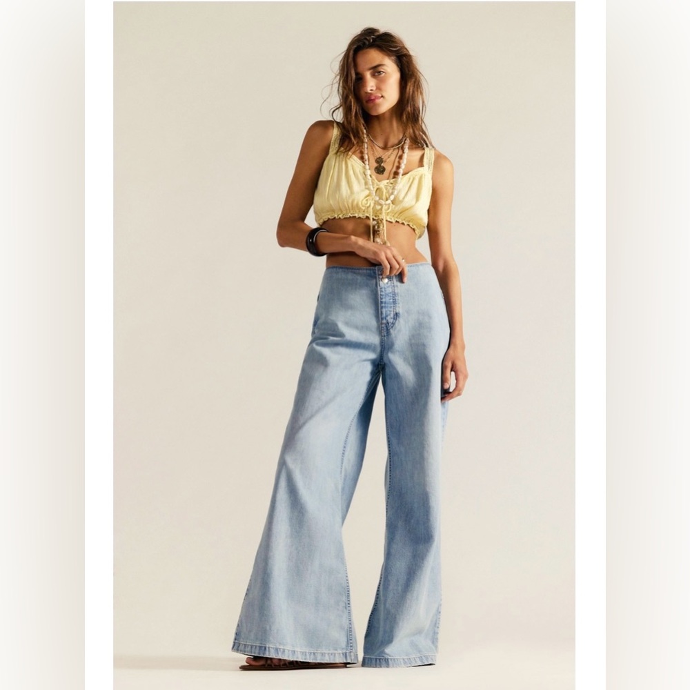 NWT Free People x  We The Free Shore Thing Wide Leg Jeans